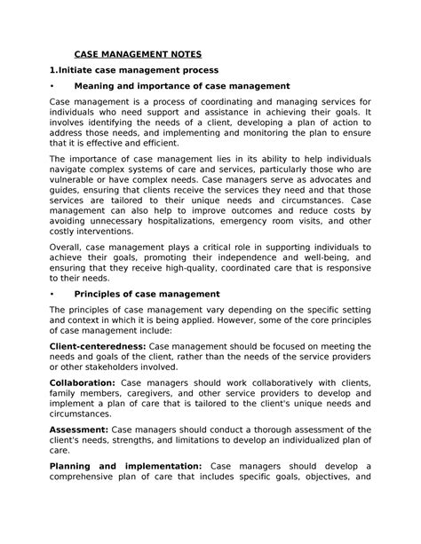 Case Management Notes Training