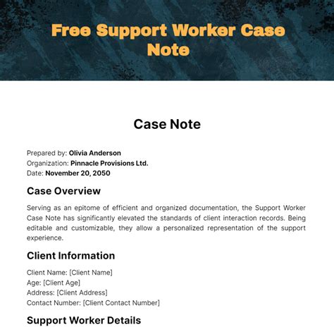 case notes examples for support workers