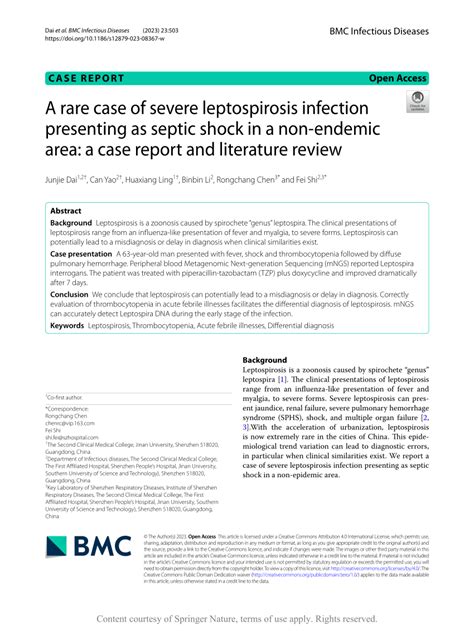 Case Of Leptospirosis