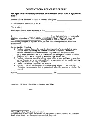 Case Report Informed Consent Form