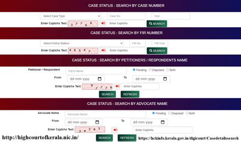 case status by case number kerala