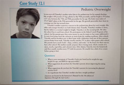 Case Study 12.1 Pediatric Overweight