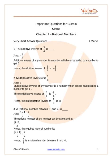 case study based questions class 8 maths rational numbers