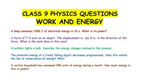 case study based questions class 9 physics work and energy