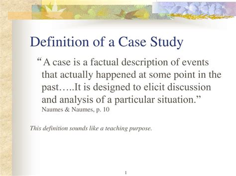 Case Study Definition Description