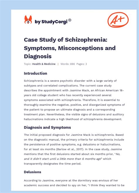Case Study Example Schizophrenia