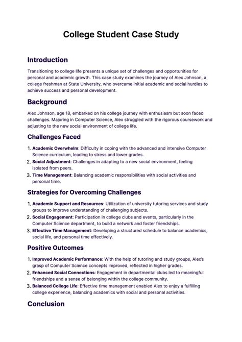 case study format for college students