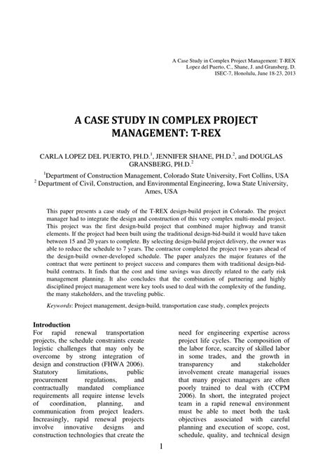 case study in project management pdf