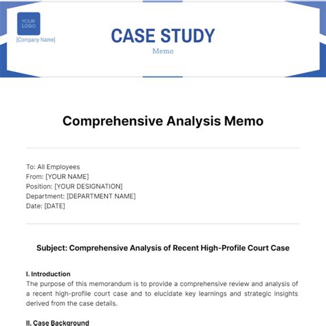 Case Study Memo Example