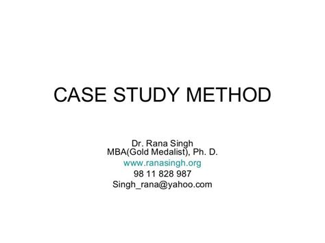 case study method in psychology slideshare