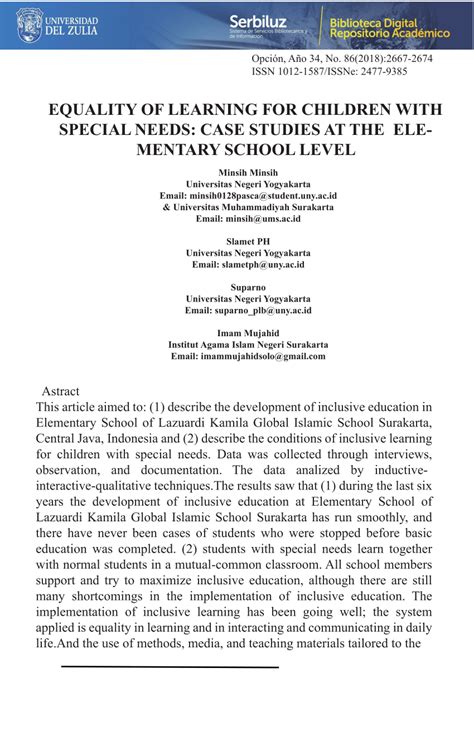 case study of child with special needs in an inclusive school