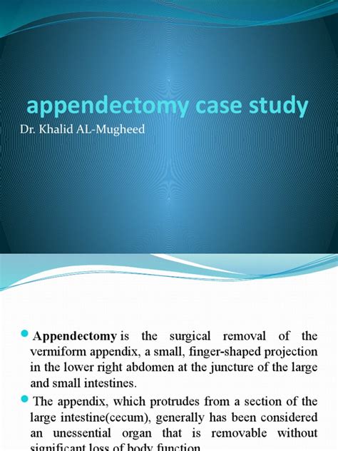 Case Study On Appendectomy