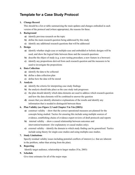 case study protocol example
