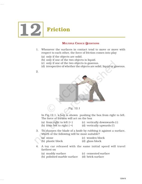 case study questions class 8 science friction with answers pdf
