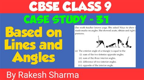 case study questions maths class 9 lines and angles