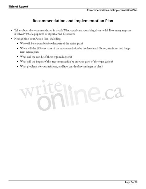 Case Study Recommendation Example