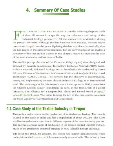 case study synopsis example