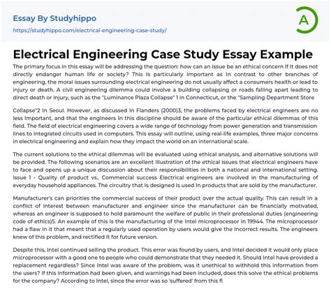 case study topics for electrical engineering students
