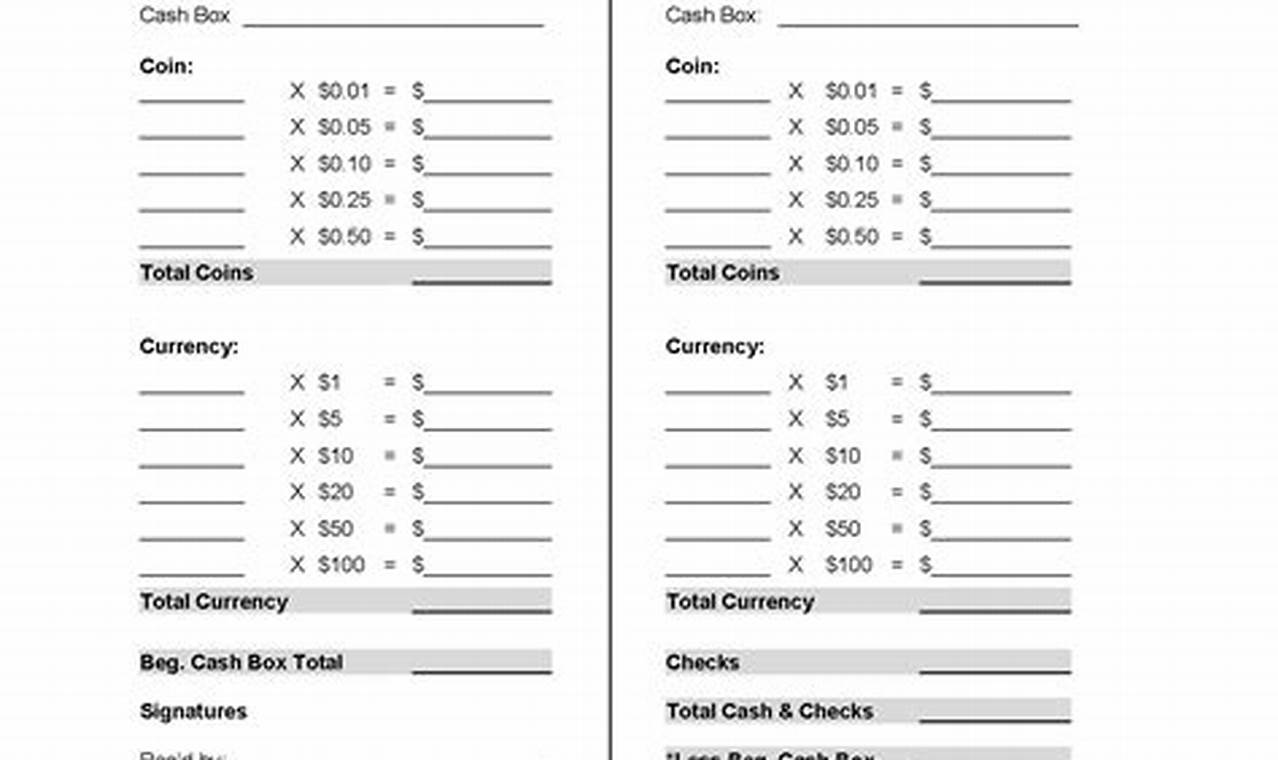 Uncover the Secrets of Cash Flow with Our Excel Cash Count Sheet Template