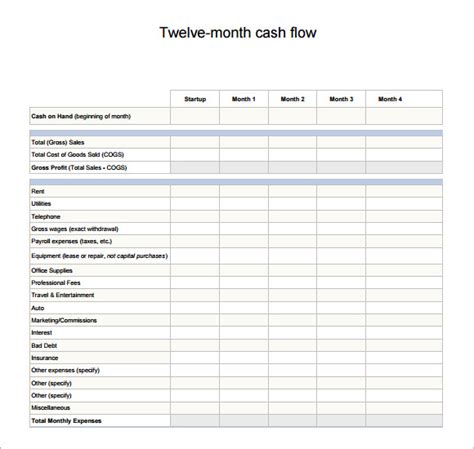 cash flow statement format pdf