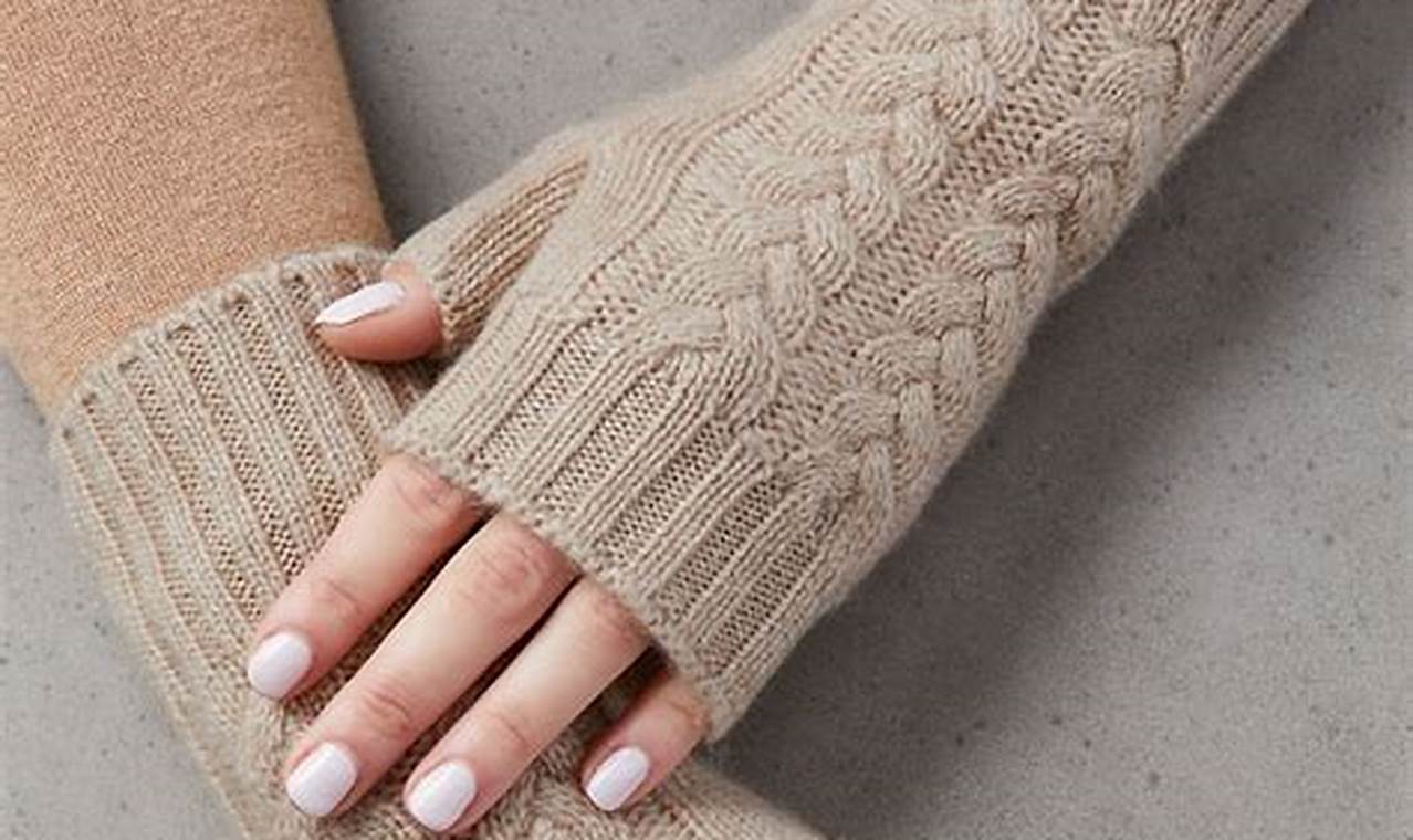 Cashmere Fingerless Gloves for Women