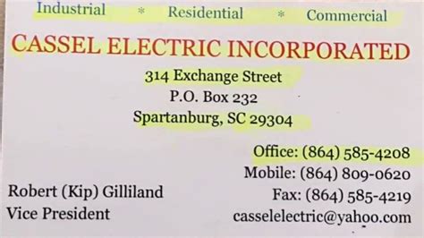 cassel electric spartanburg sc