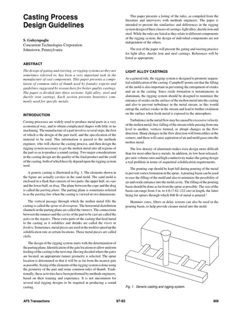 Casting Process Design Guidelines