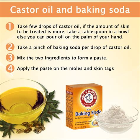 castor oil and baking soda mole removal