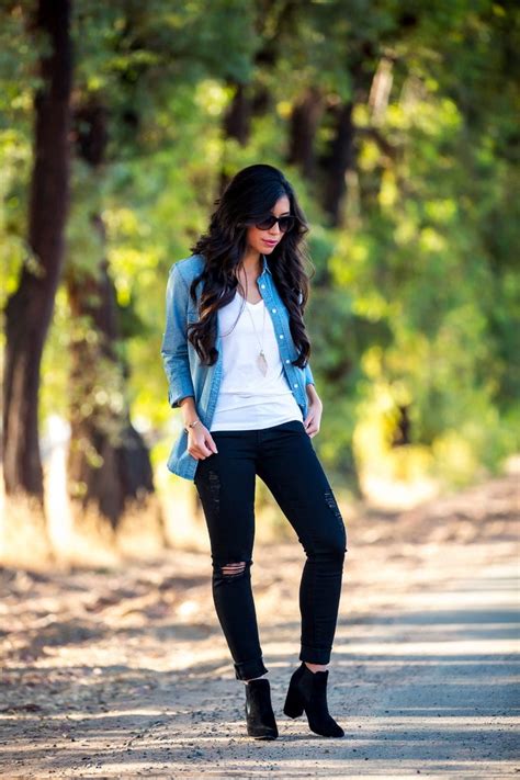 How to Style a Denim Shirt Simply Sutter Casual fall outfits, High