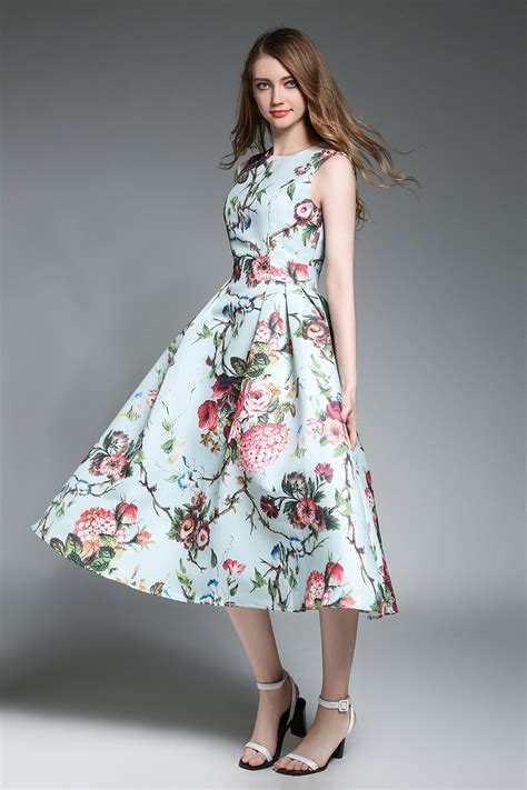 casual dresses floral print midi