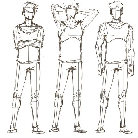casual male poses drawing