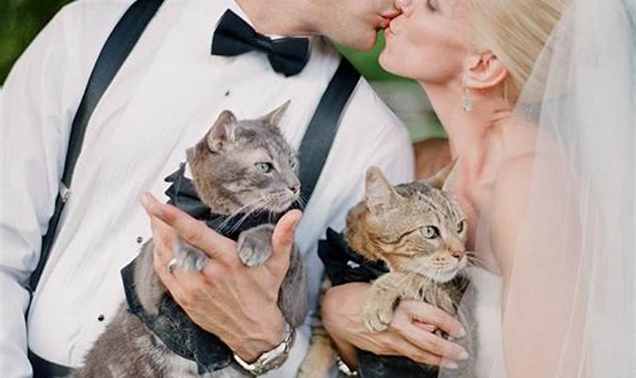 cat at a wedding