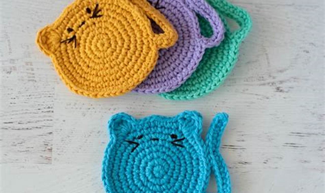 cat coaster crochet pattern
