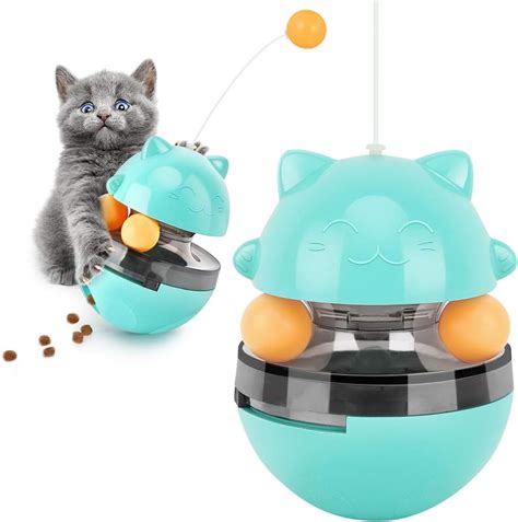 Pet Cat Slow Feeder Treat Food Ball Toy Pets Kitten Leakage Food