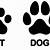 cat vs dog paw print