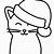 cat with christmas hat coloring pages