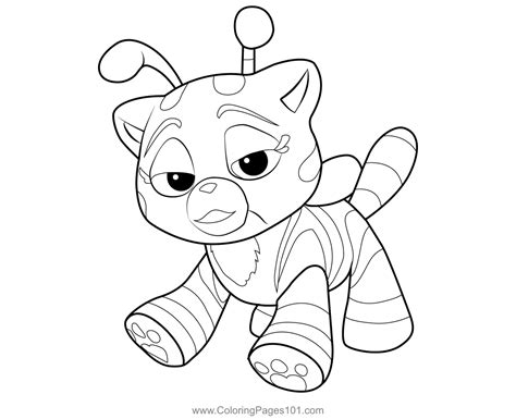 cat bee coloring page printable template