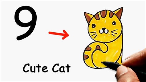 cat drawing number