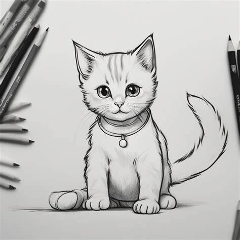 cat drawing pen