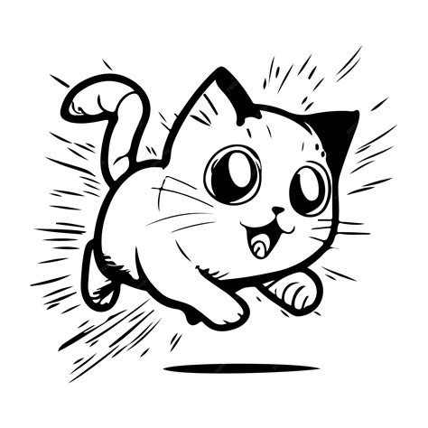 cat drawing running