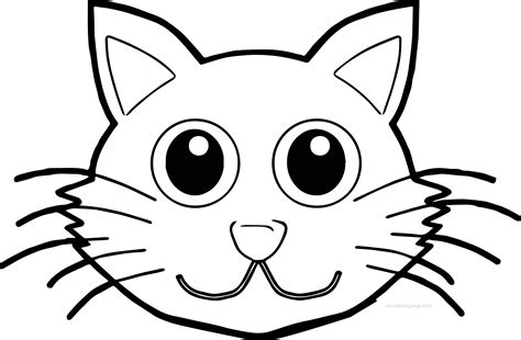 cat face coloring pages printable template