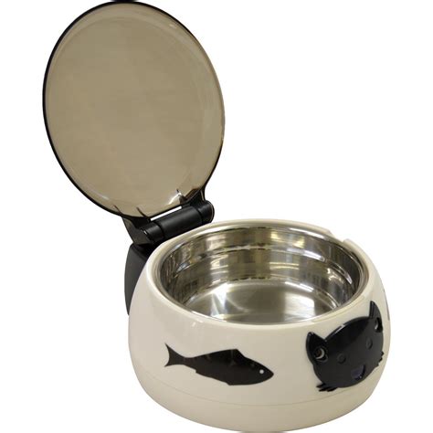 cat food bowls with lids