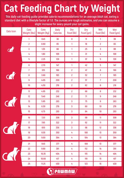 cat food dry food chart