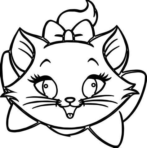Cat Head Coloring Page
