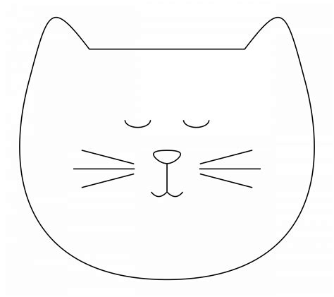 cat head outline printable