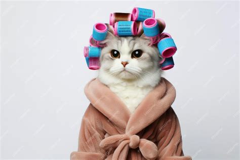 Cat In Curlers