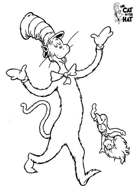 cat in the hat coloring pages free printable