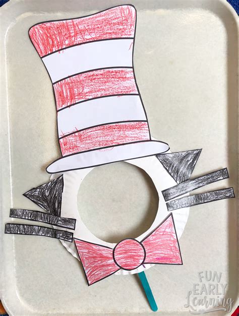 cat in the hat paper plate craft