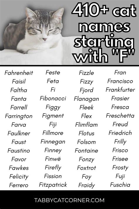 cat names beginning with f