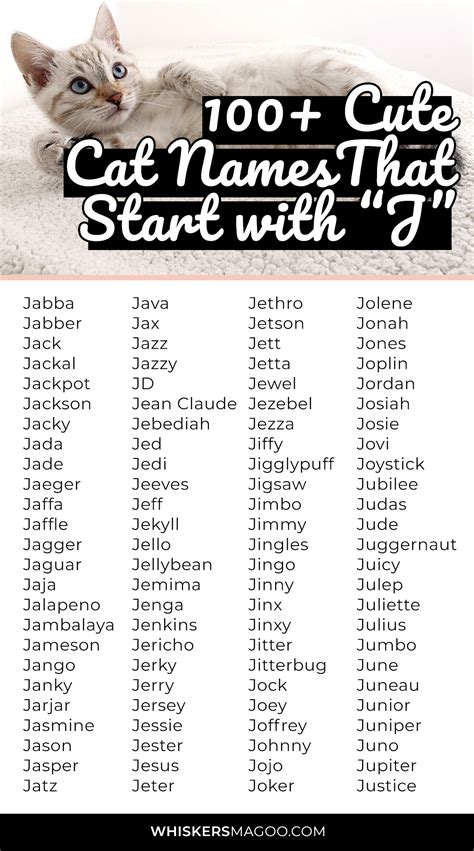 cat names that start with j